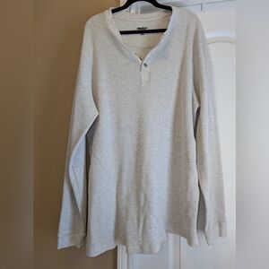 Men's Off-White Long Sleeve Henley